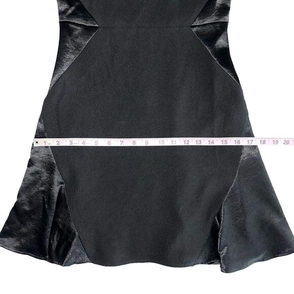 1 State Black Satin Inset Fit & Flare Dress Size XS - Picture 11 of 12
